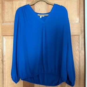 Silky Bright Royal Blue blouse L